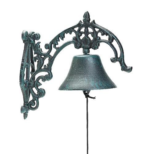Large Cast Iron Farmhouse Dinner Bell, Wall Mounted Antique Doorbell