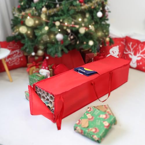 41-Inch Christmas Wrapping Paper Storage Bag and Gift Wrap Organizer