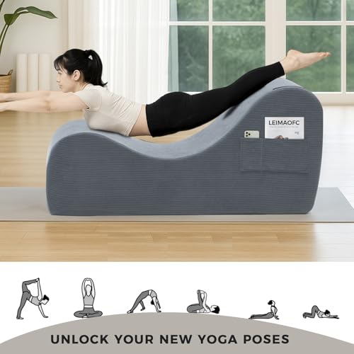 Ergonomic Yoga Chaise Lounge Chair with Ottoman and Lumbar Support