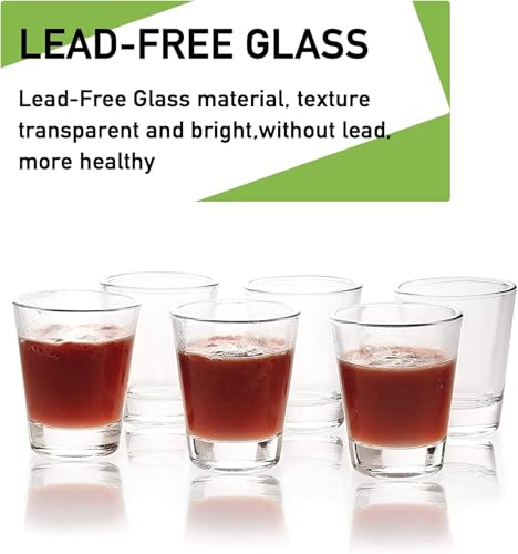 30 Pack Clear Shot Glasses Set with Heavy Base for Whiskey Vodka Tequila