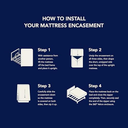 Waterproof Twin Mattress Protector Encasement with Zipper - Soft, Breathable & Noiseless