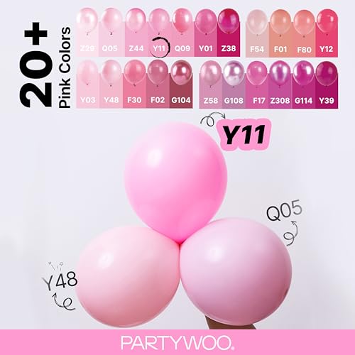 PartyWoo Matte Pink Balloon Garland Kit 127 Pcs Assorted Sizes