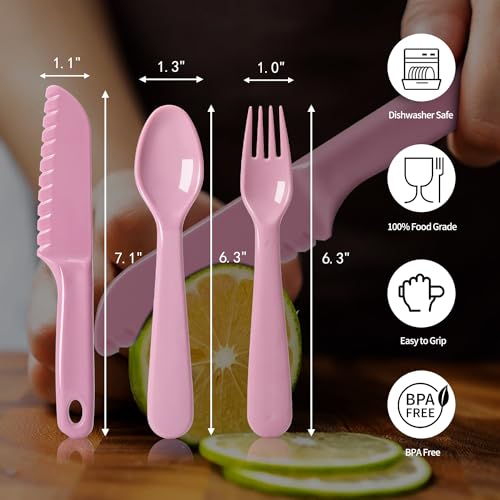 16 Pcs Kids Plastic Spoons Multicolor Reusable Toddler Utensils BPA Free