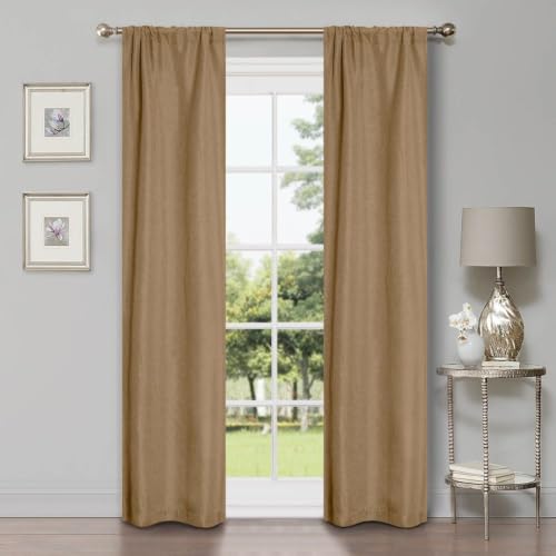 Blackout Curtains Set of 2, Room Darkening Thermal Drapes 26" x 84"