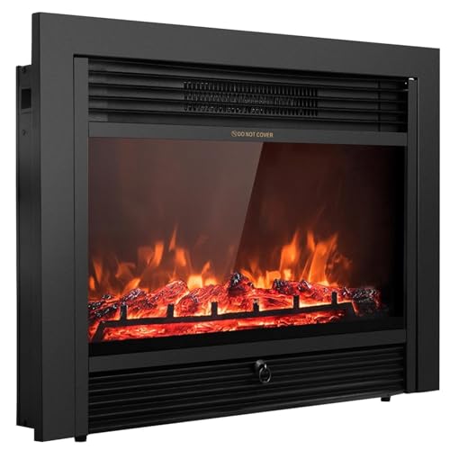 28.5-Inch Electric Fireplace Insert Wall Recessed Freestanding Heater