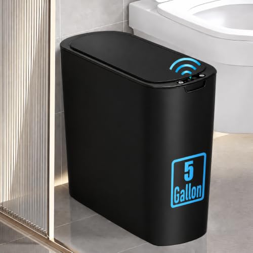 5 Gallon Automatic Touchless Trash Can with Motion Sensor Slim Black