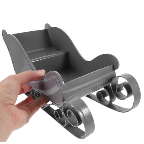 Grey Miniature Wooden Sleigh Christmas Decoration Tabletop Ornament