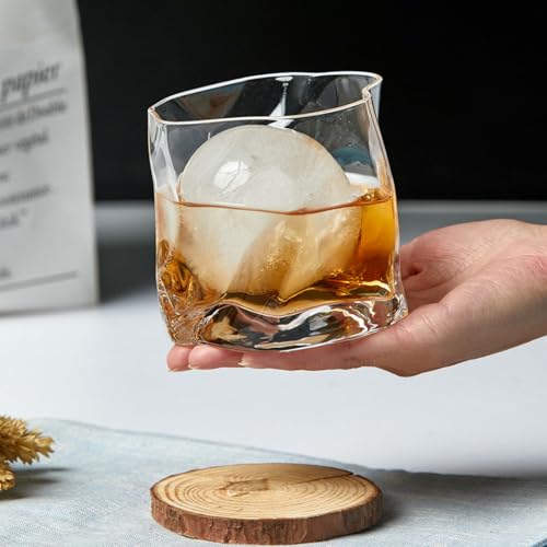 300ml Japanese Transparent Square Water Cup - Retro Irregular Shape & Household Use