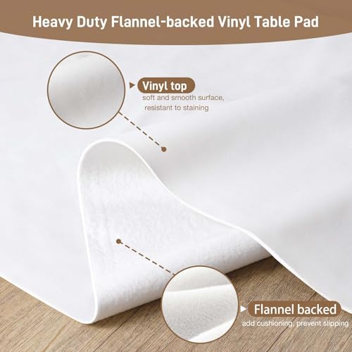 Heavy-Duty Vinyl Table Protector Pad, Waterproof & Heat Resistant 72x54