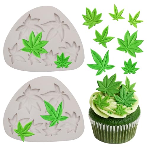 Caregene Grey Weed Leaf Fondant Mold - Silicone Cookie & Chocolate Candy Mold