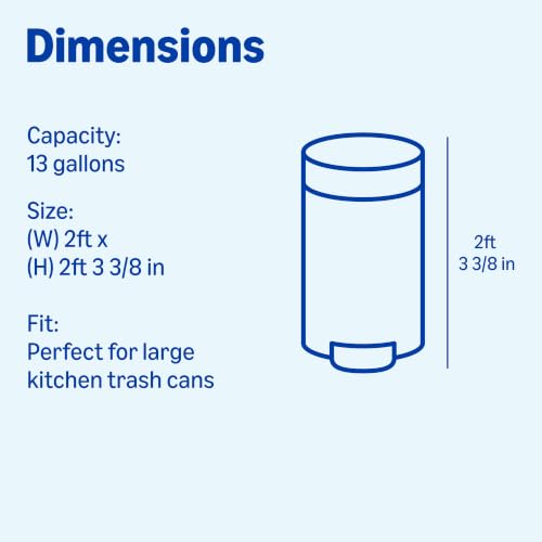 Amazon Basics Tall Kitchen Trash Bags, 13 Gallon, 120 Count, Unscented
