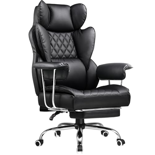Ergonomic High-Back Executive Office Chair with Footrest and Lumbar Support