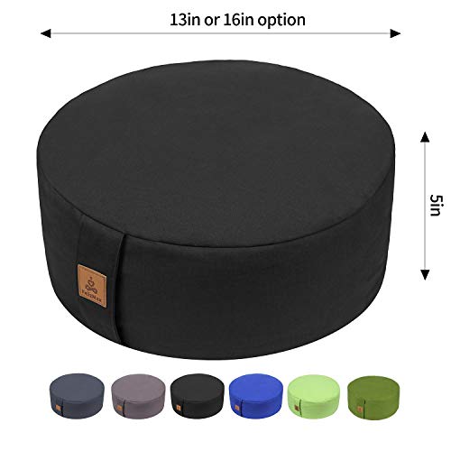 Buckwheat Meditation Cushion Zafu Yoga Pillow with Washable Cotton Cover