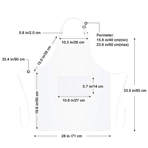 12-Pack 100% Cotton Bib Aprons - Adjustable Kitchen Cooking Chef Apron