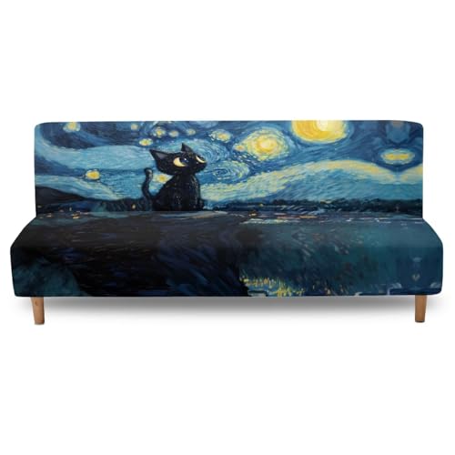 Cat Starry Sky Futon Cover - Non-Slip, Washable, Scratch Resistant