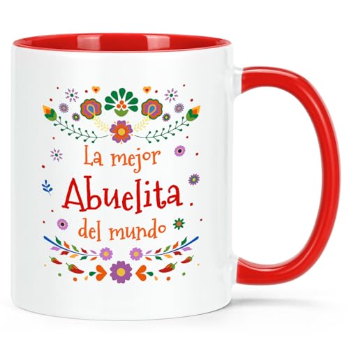 Abuela Gifts 11oz Coffee Mug Red & White – La Mejor Abuelita Del Mundo