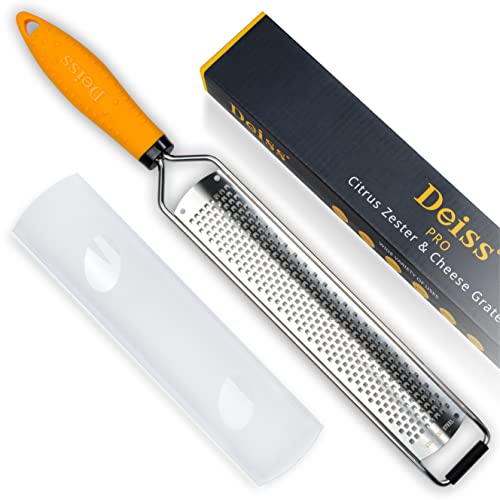 Stainless Steel Citrus Lemon Zester & Cheese Grater with Protective Cover