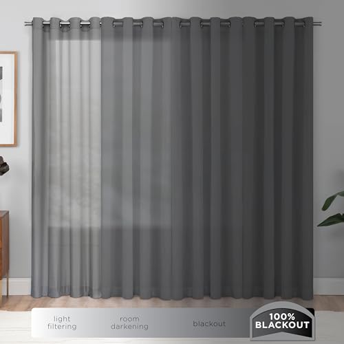 Tiered Ruffle Blackout Curtain Panel, 40x84 Inch Thermal Window Dressing