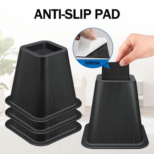 Heavy Duty 6-Inch Bed Risers & Furniture Lifts - 2200 lbs (4 Pack)