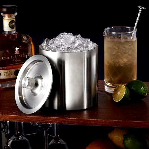 Stainless Steel Ice Bucket with Lid - Insulated Party & Barware Container
