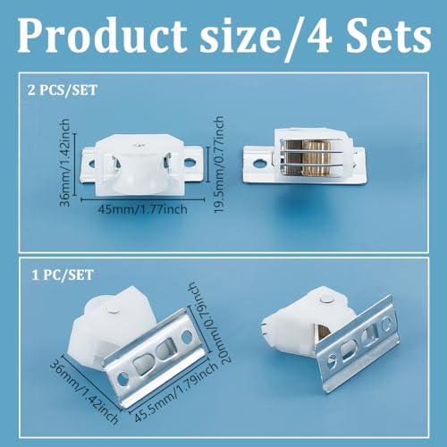 Roman Shade Cord Lock Mechanism Hardware Kit, 4-Set Swivel Pulley System