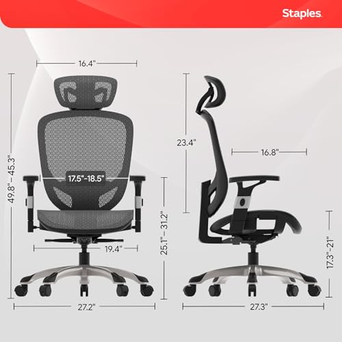 Ergonomic Mesh Office Chair with Lumbar Support and Adjustable Arms