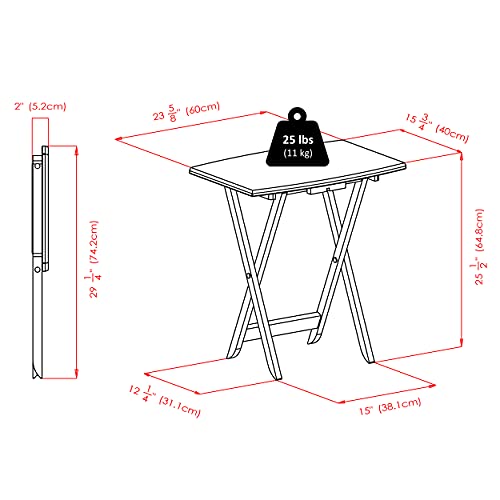 5-Piece Oversized Folding Snack Table Set with Storage Rack