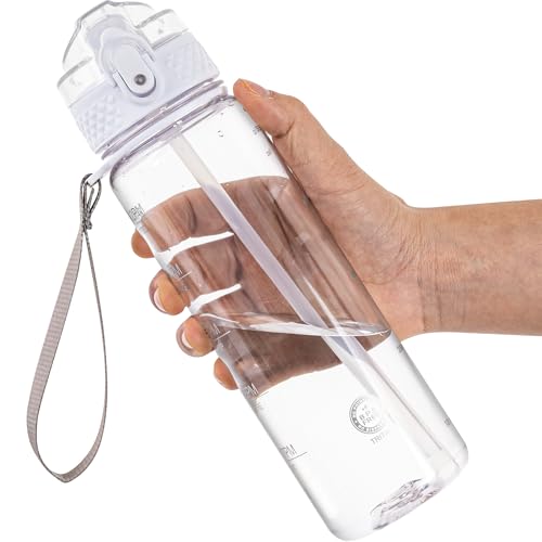 Kids Water Bottle 17oz with Time Marker and Straw Lid