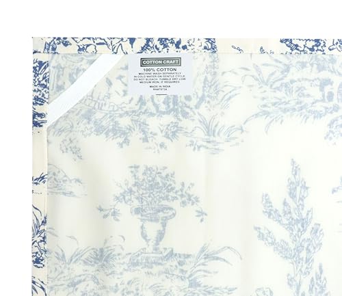 French Country Toile Kitchen Towels - 100% Cotton Blue Dish Towels - 4 Pack
