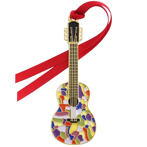Dolly Parton Gold Plated Enameled Guitar Christmas Ornament - Holiday Keepsake