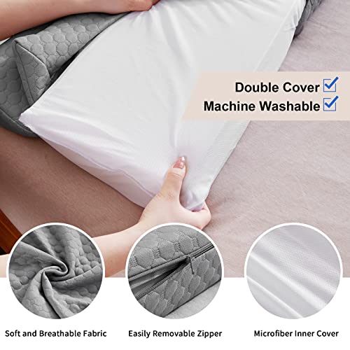 Queen Size Bed Wedge Pillow - Gap Filler for Headboard & Mattress