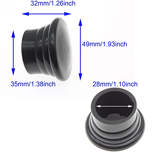 4 Pcs Decorative Curtain Rod Finials, 1.1-Inch Round End Caps, Black