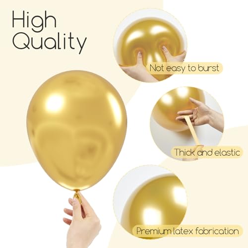 Awenztech 122pcs Metallic Gold Balloon Arch Kit for Parties