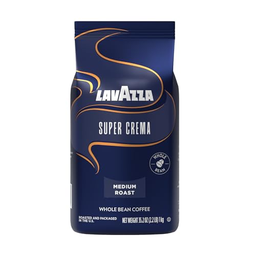Lavazza Super Crema Whole Bean Coffee, Medium Espresso Roast, 2.2 lb
