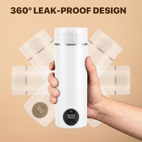 Portable Electric Travel Kettle, 15oz Stainless Steel Hot Water Boiler