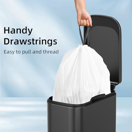 1.6 Gallon Small Drawstring Trash Bags - 120 Count White Bin Liners