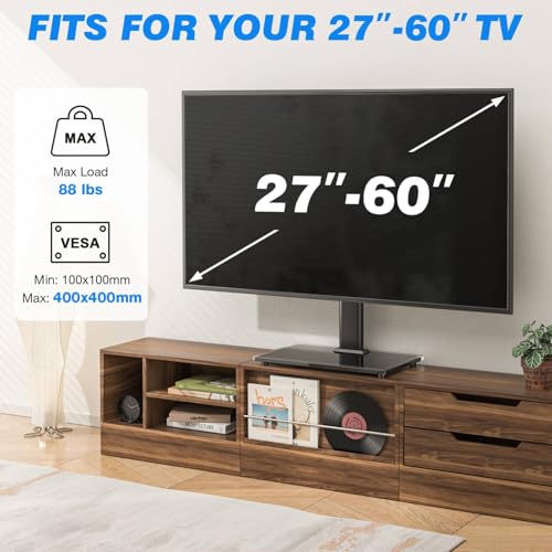 Universal Table Top TV Stand for 27-60 Inch Screens, Height Adjustable