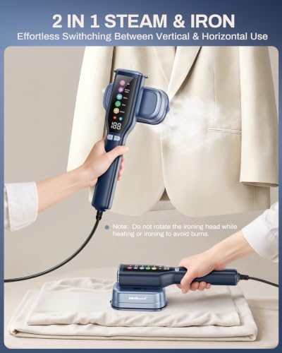 2-in-1 Portable Travel Garment Steamer and Steam Iron, 1200W Handheld