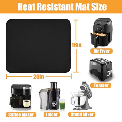 Heat Resistant Countertop Mat for Air Fryer - 20x16 in, Fireproof Slider