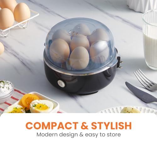 Electric 7-Egg Cooker & Boiler with Auto Shut-Off - BPA-Free, Black