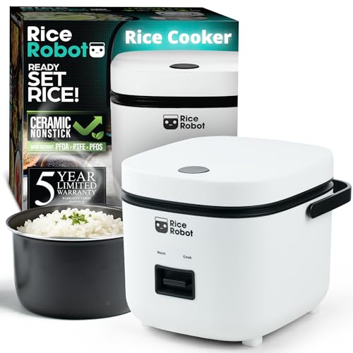 Mini Personal Rice Cooker - 1 Quart PFAS-Free Nonstick with Steamer Tray