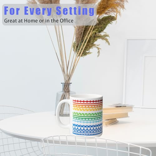 Funny Hidden Message Ceramic Coffee Mug 11oz Rainbow Rune Pattern - Humorous Gift
