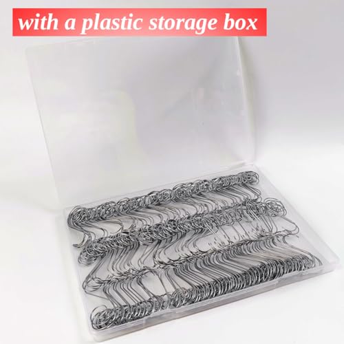 Stainless Steel Christmas Ornament Hooks - 200 Pack Decorative Swirl S-Hooks
