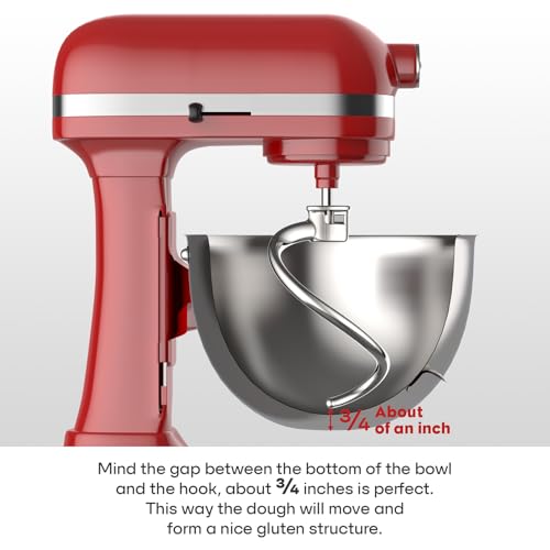 Stainless Steel Spiral Dough Hook for Bowl-Lift Stand Mixers