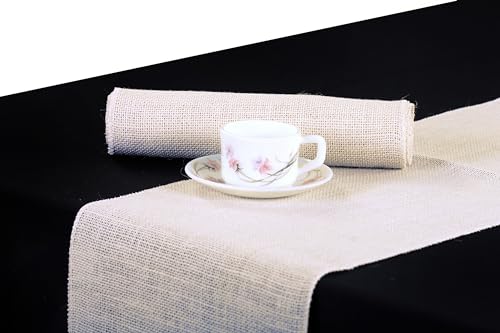 Natural Burlap Table Runner 12 x 108 Inch - Pack of 5 Beige Rustic Farmhouse Decor