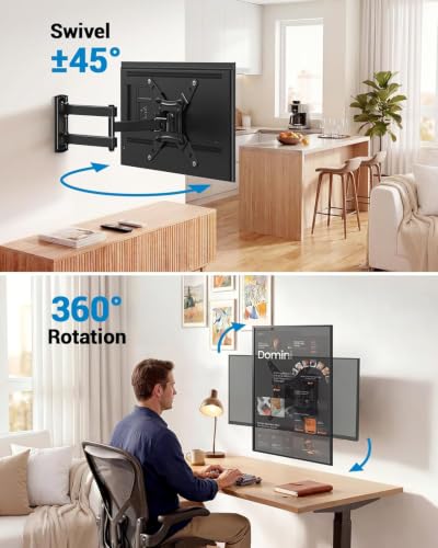 Pipishell Full Motion TV Wall Mount for 13-43 Inch TVs and Monitors