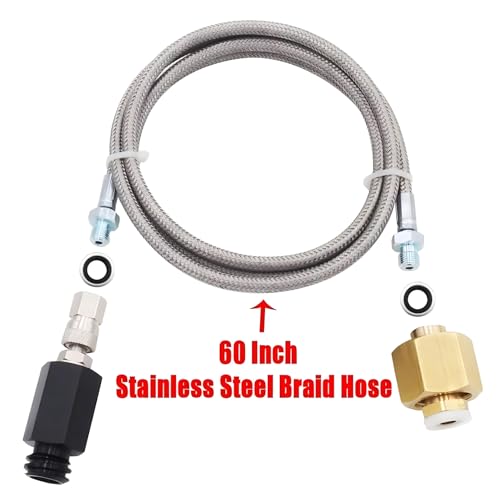60-Inch CO2 Soda Maker Adapter Hose, CGA320 to TR21-4 Stainless Steel
