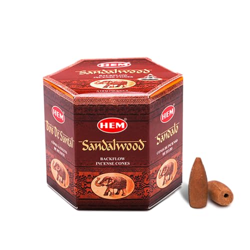 Sandalwood Backflow Incense Cones - 40 Pack for Aromatherapy and Relaxation