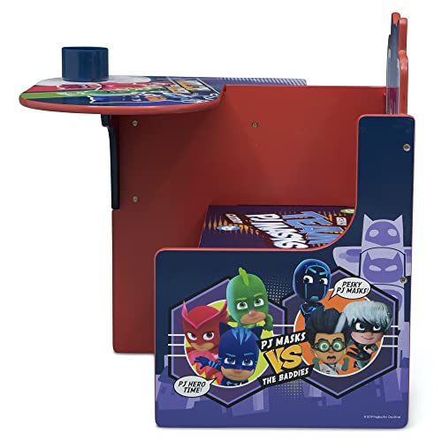 Kids PJ Masks Desk Chair with Storage Bin for Arts & Crafts, Homeschooling, and Play