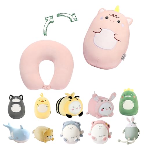 2-in-1 Convertible Kids Travel Neck Pillow - Soft Unicorn Plush Pillow